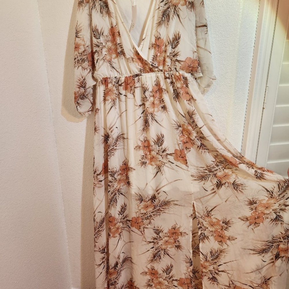 BalticBorn Floral dress in satin like material brand new with tags never worn.